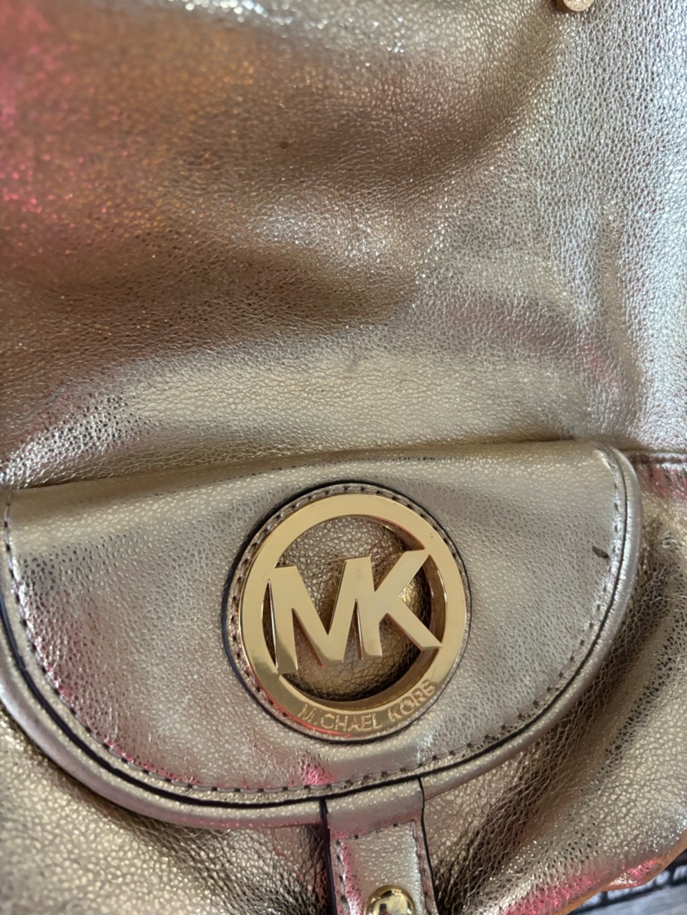Michael Kors Metallic Gold Hobo Shoulder Bag - Picture 3 of 16